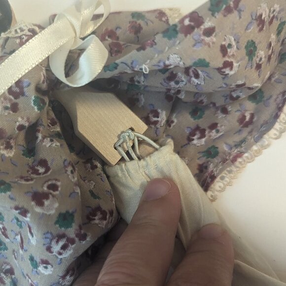 Vintage Folk Art Wooden Doll Articulated Rubber Band Apron Bloomers Rustic - Picture 6 of 9